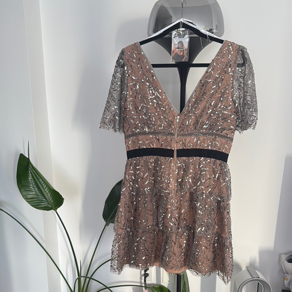 Self Portrait Leaf Sequin Mini Dress - Picture 6 of 9